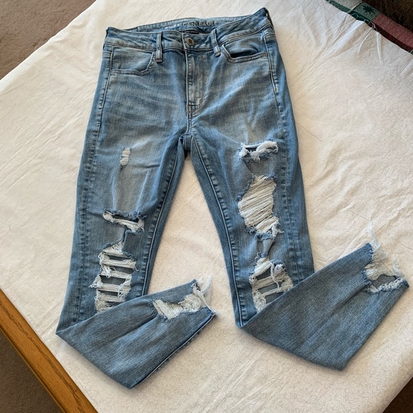 American Eagle Outfitters Denim - AE Light Blue Distressed Jeans